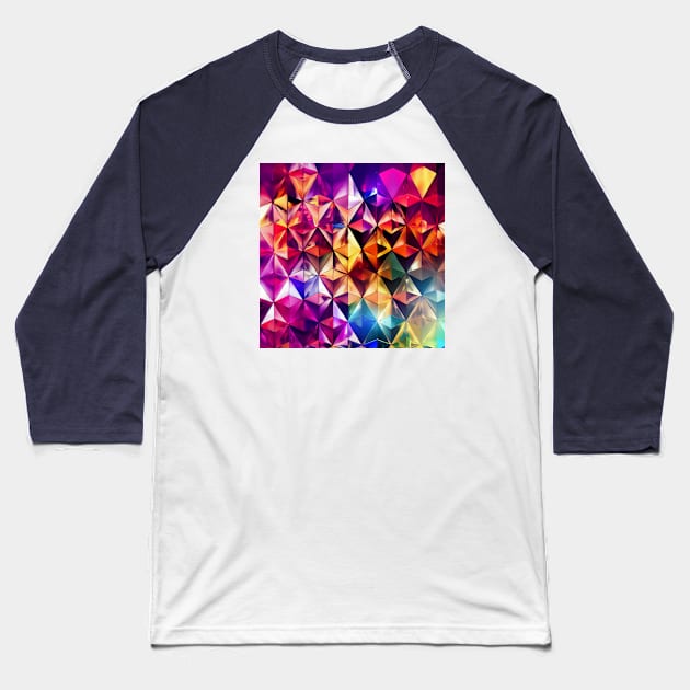 Colorful crystal pattern Baseball T-Shirt by etherElric